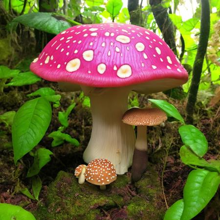 00030-1614038343-masterpiece, intricate photo, mushroom with pink cap, background enchanted jungle, fantasy art, mystic, hyper realistic, highly.jpg